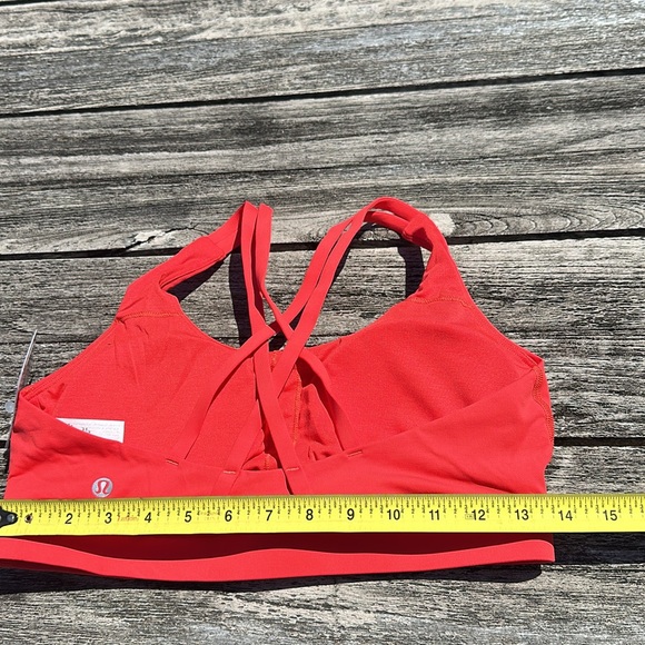Lululemon Energy Bra Medium Support, B-D Cup
Carnation Red size 10 NWT - Picture 6 of 8